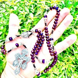 Pardon Crucifix Purple Rosary
